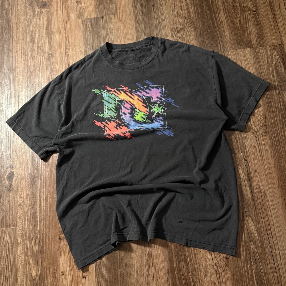 Mens DC Comics Graphic‎ T-Shirt Colorful Logo Short Sleeve Crew Neck Top